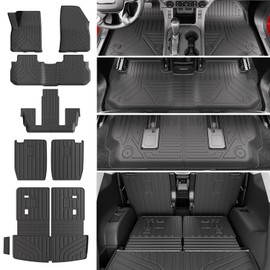 xipoqix 6 Seats Floor Mat Cargo Mat Compatible with 2017-2023 GMC Acadia TPE Cargo Liner Trunk Floor Liner Backrest Protection Replacement for 2017-2023 GMC Acadia Accessories