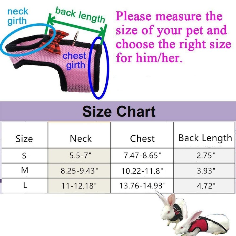 Bunny Kitten Harness No Pull Cat Leash Stylish Vest Harness
