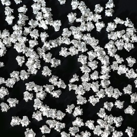 100 Pieces/Lot 6.5x6.8mm Flower Stamens Alloy for Jewelry Making Connection Base, Pistil Blossom Flower Shapes Connectors Charm Findings, Metal Material Bead Caps Accessory for DIY Earrings (Silver)