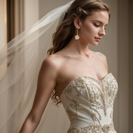 BriLove Fashion Elegant Rhinestone Enamel Rose Flower Hook Dangle Earrigns for Women Iridescent AB Gold-Tone