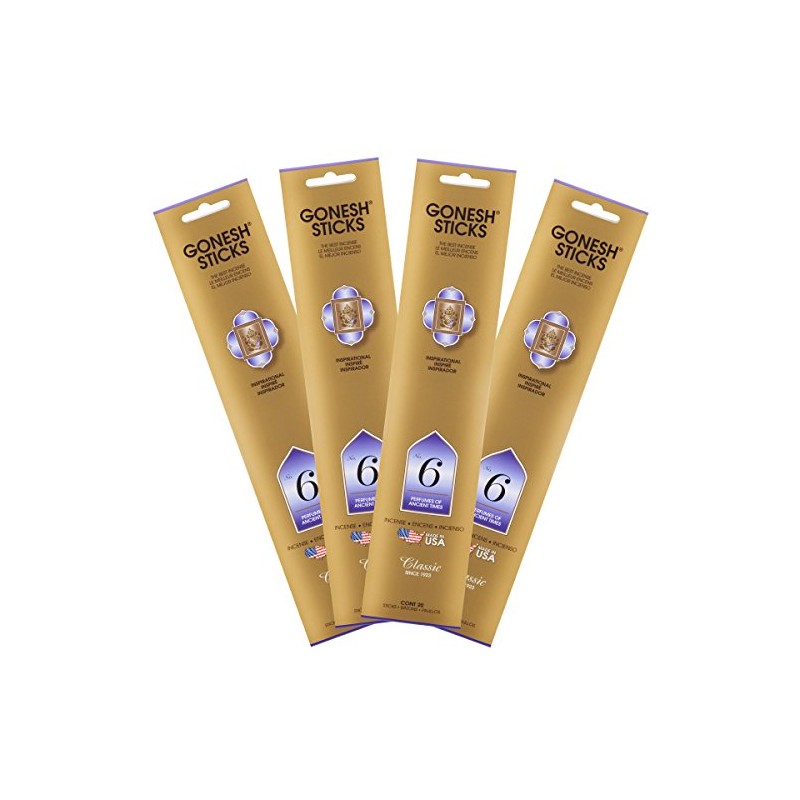 Gonesh Classic Collection #6 Incense (4 Pack), 4 Piece, Gold
