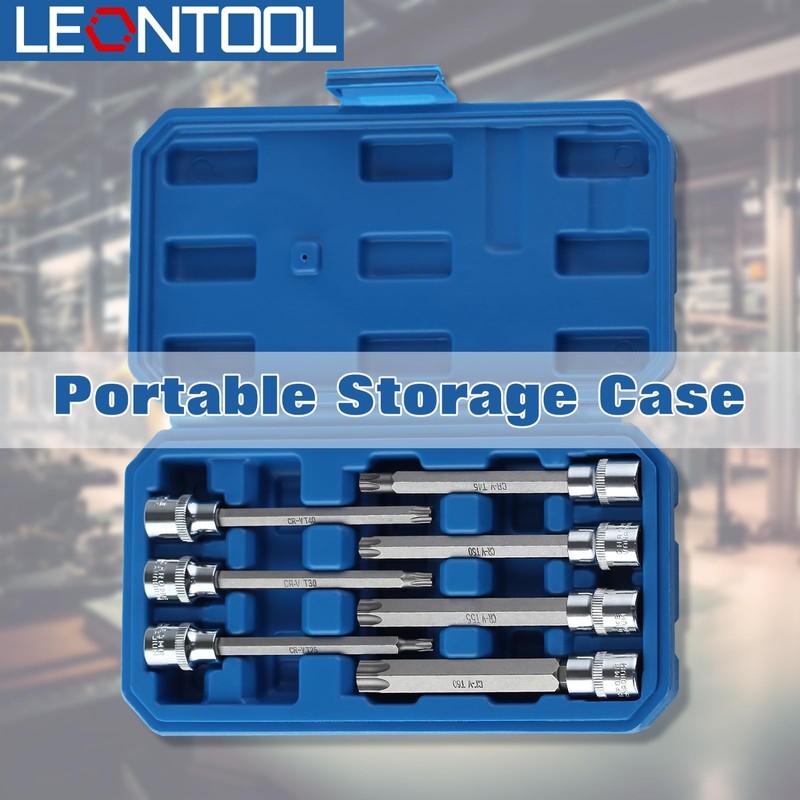LEONTOOL Extra Long Torx Star Bit Socket Set 7 Piece