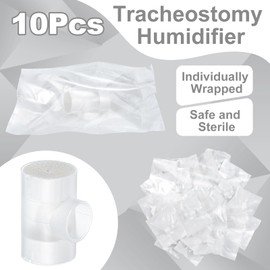 Threlaco 10 Pcs Tracheostomy HME Heat Moisture Exchanger Individually Package Tracheotomy Humidifier Tracheostomy Supplies