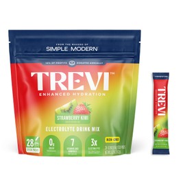 TREVI™ Sugar Free Electrolytes - Drink Mix Hydration Powder Packets - 28 Count - Strawberry Kiwi