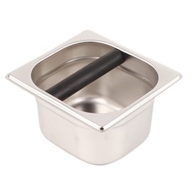 Coffee Knock Container, Stainless Steel Espresso Tee Container with Rubber Bar for Storage Among Most Espresso Machines (S)