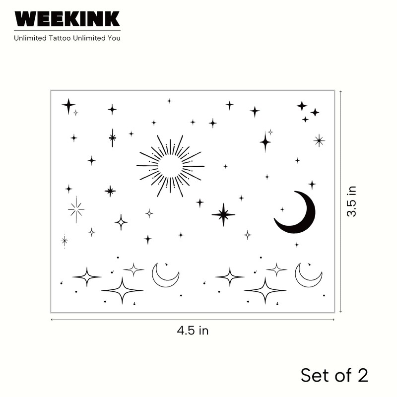 WEEKINK Celestial Temporary Tattoos – Realistic & Long-Lasting Sun Moon
