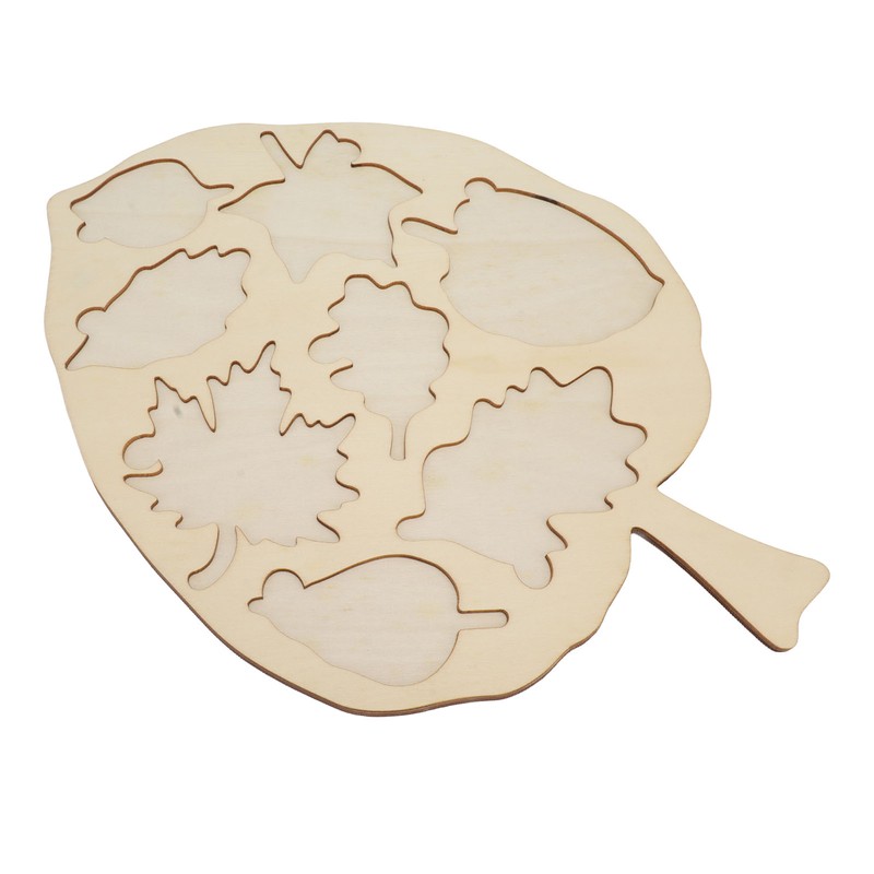 Wooden Leaf Shaped Puzzle Children Party Funny Jigsaw Puzzles Educational