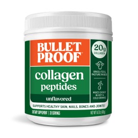 Bulletproof Unflavored Collagen Peptides Powder with MCT Oil, 14.3 Ounces, Grass-Fed Collagen Protein for Skin, Bone and Joint Support, Pasture Raised, No Added Hormones