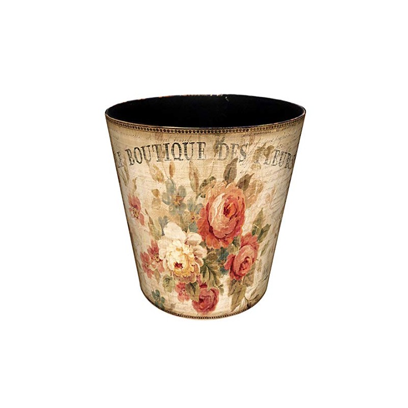 Scakbyer 10L/2.64 Gallon PU Leather Trash Can, Decorative Waterproof Wastebasket