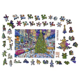 FoxSmartBox Wooden Puzzle for Adults by FoxSmartBox - 220 Pieces - New York Holiday Lights