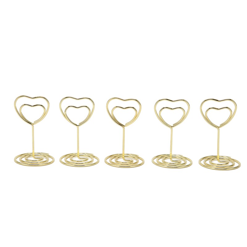 25Pcs Table Number Stands Heart Shaped Stable Base Sturdy Metal