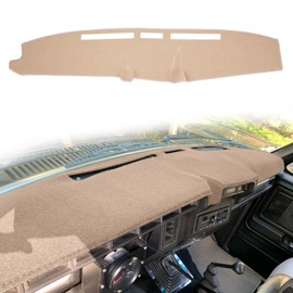 SHINEGOGO Dashboard Cover Custom Fit for Ford F100 F150 F250 F350 Bronco 1980 1981 1982 1983 1984 1985 1986 Dash Cover Mat Pad Carpet (Beige)