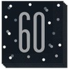 Unique Glitz 60Th Birthday Party Napkins, 16Ct, Black, 6.5" X