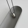 Versatile Minimalist Cool-Tone Silver Luster Teardrop Necklace with Adjustable Black Cord, Perfect for Holiday Sweaters Necklace 2ea