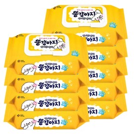 도톰한 반려동물전용물티슈 80매x9개 / 강아지 고양이 손발 펫티슈 Thick Pet-Specific Wet Wipes 80 Sheets x 9 Packs / Dog Cat Paw Pet Tissue