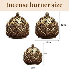 3 Pcs Lotus Incense Cone Holder, Bakhoor Burner for Incense Cones and Sticks, Decorative Incense Holder for Home, Meditation, Yoga Studio and Cafe, Set of 3 (1 Small & 2 Large)