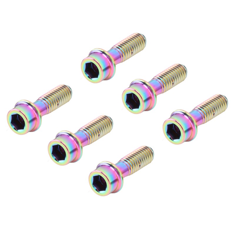 6PCS Bicycle Stem Bolt M5 X 16mm Titanium Alloy Waterproof