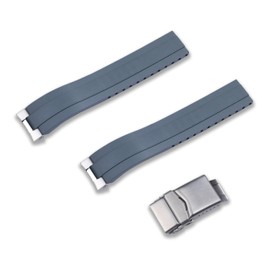 Crafter Blue MX03-143 FKM Rubber Strap Replacement Band with Watch Endlinks for Seiko 1965 Heritage Diver 40.50MM SPB143, SPB145, SBP147, SPB149, Grey