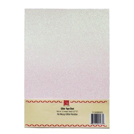 YZH Crafts Glitter Cardstock Paper, No-Shed Shimmer Glitter Papers, Cut Craft and DIY Projects Card stock, Sparkly Paper for Card Making, 8.27 x 11.69 Inch, A4 Size, 10 Sheets (White)