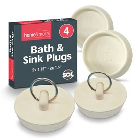 4pk Rubber Bath Plugs & Sink Plugs, 3/4 Inch & 1/2 Inch, Universal Bath Plug UK, Universal Plug for Sinks Kitchen Sink Plug, Bathroom Plugs for Sinks & Bath Plugs Universal Bathroom Plug for Sink