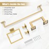 TQKAG Brushed Gold Bathroom Hardware Accessories Set 5 Pieces, Double