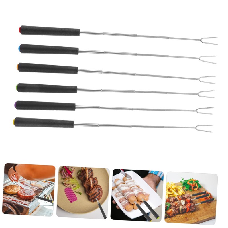 ULTECHNOVO 12pcs Telescoping Extending Forks for Barbecues Handles for Comfortable