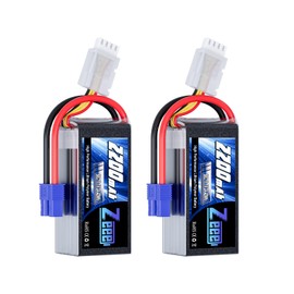 Zeee 3S Shorty Lipo 2200mAh 11.1V Battery 50C Small Pack Battery with EC3 Plug for RC Car Truck RC Vehicles Boat Drone RC Airplane Quadcopter Helicopter FPV Racing Hobby Models(2 Pack)