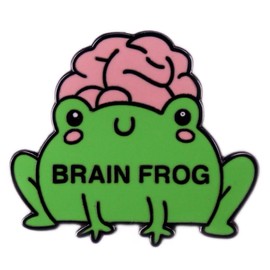 Brain Frog Enamel Pin - Funny Green Frog with Brain Metal Badge for Backpack Jacket Hat Decoration