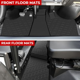 XUTVOTOR Floor Mats for 2025 Kawasaki Mule Pro, TPE Front & Rear Row Floor Linders Slush Mats Durable Slush Liners for Kawasaki Mule Pro FXT DXT 2015-2025 Accessories(Replace #KAF080-033 KAF080-034)