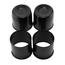 Rheedal 4Pcs 4.25inch Stainless Trailer Wheel Center Caps Push Through Center Hub Cap for Truck SUV RV Wheel Rim, Combination of Concave and Open End Matt Black Wheel Hub Covers