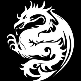 USCLIFESYLE Dragon Silhouette 5 (White) (Set of 2) Premium Waterproof Vinyl Decal Stickers for Laptop Phone Accessory Helmet Car Window Bumper Mug Tuber Cup Door Wall Decoration