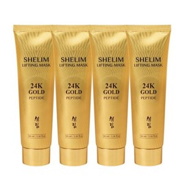 Shrim (4개)쉬림 24K골드 펩타이드 리프팅 마스크 100ml /필오프 랩핑마스크 결광 결개선 (4pcs) Shrim 24K Gold Peptide Lifting Mask 100ml / Peel-Off Wrapping Mask Brightening and Skin Improvement
