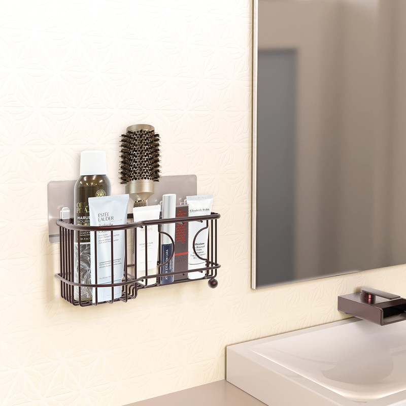 Simple Houseware 6 Slots Toothbrush Holder Adhesive Wall Organizer, Bronze