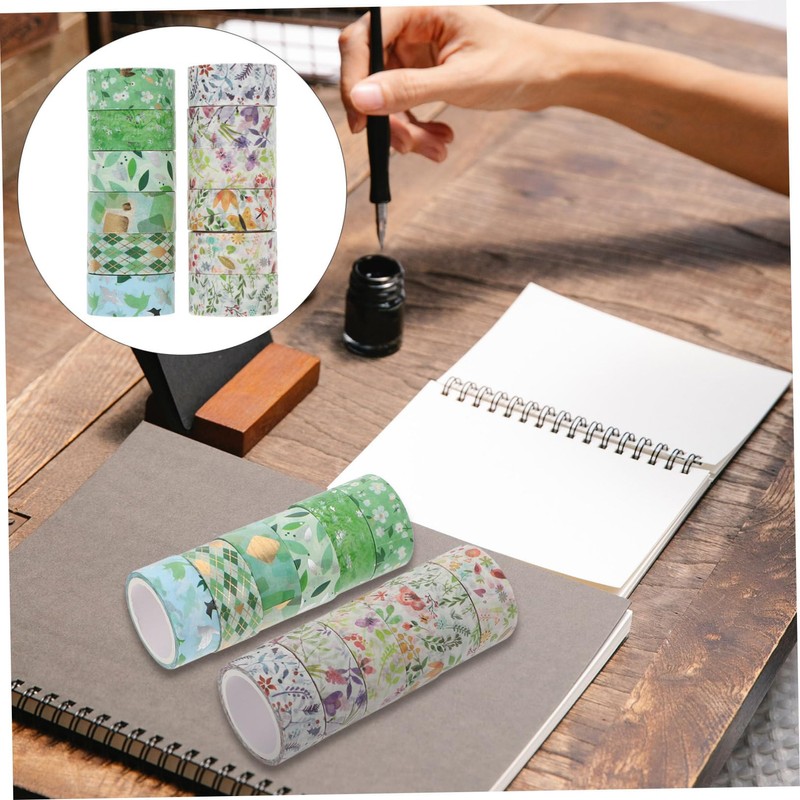 STOBOK 12pcs Decorative Washi Tapes for Scrapbooking and Journaling Spring
