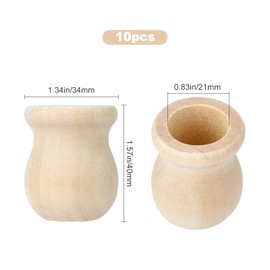 GORGECRAFT 1.5 Inch 10pcs Unfinished Wood Candle Cups Blank Candle Holders Wooden Candlesticks 4/5 Inch Hole Classics Flower Container for Hand Painting Crafts Home Wedding Decorations