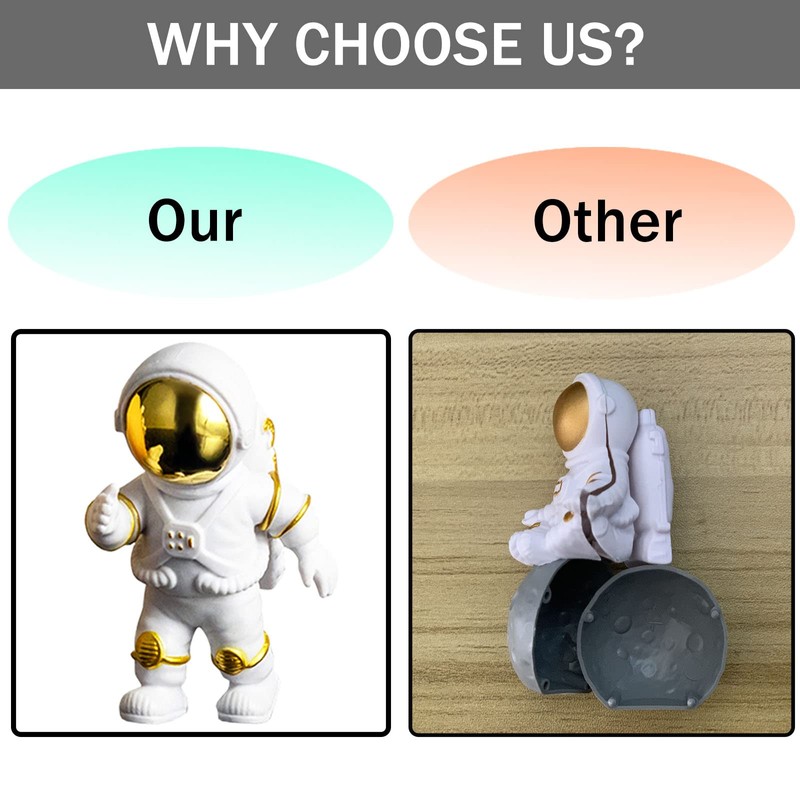 WINUSD Gold Astronaut Statue Figurine Astronaut Decor for Room Office