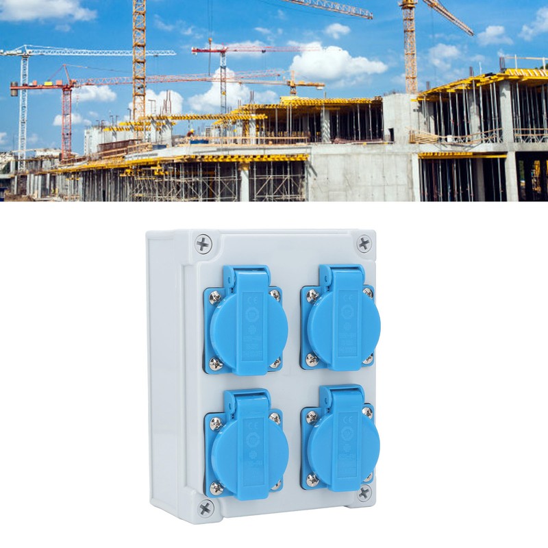 European Wall Socket 4P IP44 Waterproof Building Power Distributor for