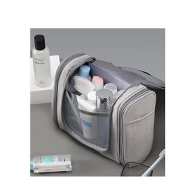Large Capacity Cosmetic Bag Waterproof Hanging Toiletry Bag for Men Women Sports Travel, gray, Fashion
