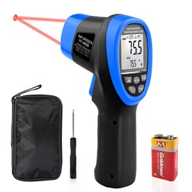 Digital Infrared Laser Thermometer, IR Temperature Gun Gauge -50℃-1360℃(-58-2480℉),16:1 Dual Laser Temp Meter with Emissivity Adjustable and Instant-Read for HVAC Oven Industrial