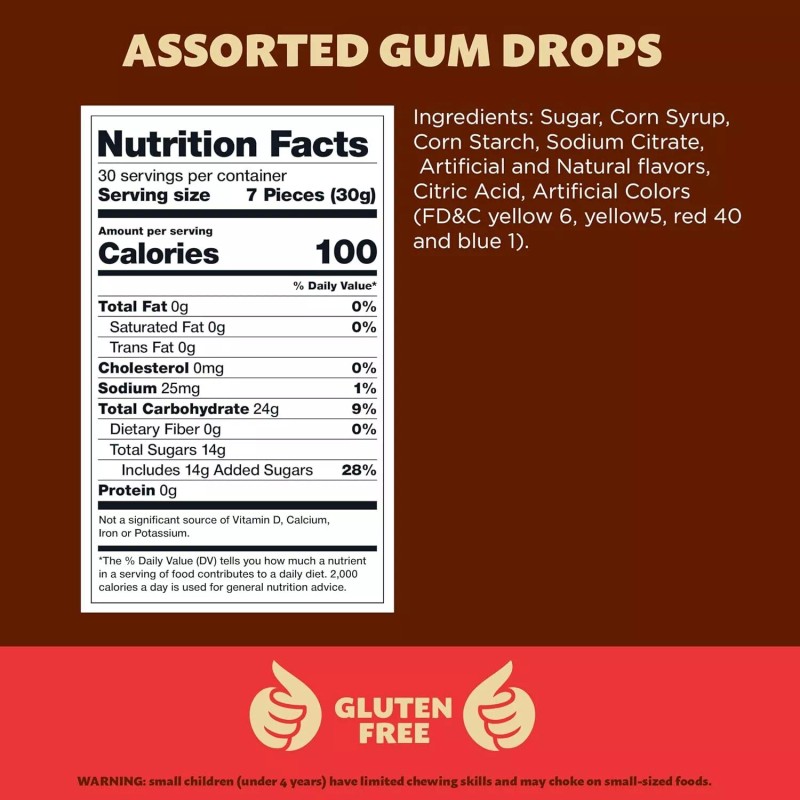 iLike! Gum Drops Candy, Assorted Fruit Flavors, 2-Pound Bag…