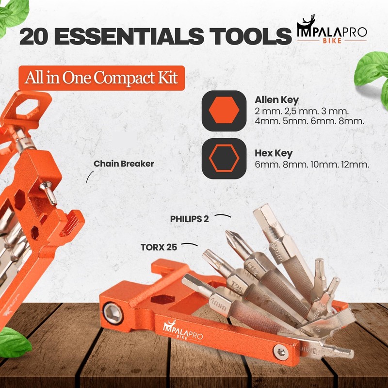 IMPALAPRO Bike Tool Kit Set 20 in 1 Compact and