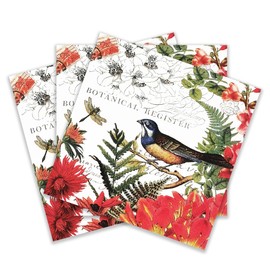 Colored Paper Cocktail Napkins, 20 Count Shabby Chic Napkins for Wedding, Dinner Tea Party Shower, Dragonfly and Birds