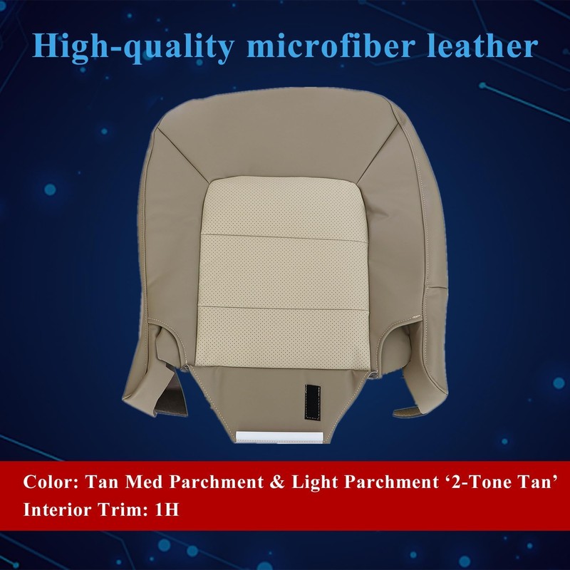 NLQR Front Driver Bottom Replacement Seat Cover Microfiber Leather Tan