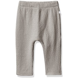 HonestBaby 1 Matelasse Harem Pants Cozy Roomy Fit Pull on Bottoms 100% Organic Cotton for Infant Baby Boys, Girls, Unisex, Gray Heather, Newborn