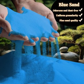 RAINFLOW 15 OZ Fine Blue Sand for Crafts - Colored Quartz Zen Garden Sand Decorative for Vases Filler, Wedding Unity Ceremony, Incense Burner, Ritual Incense