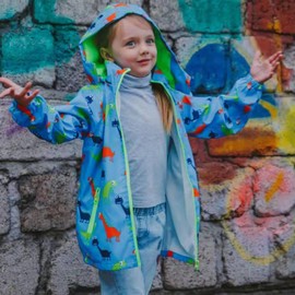 HZXVic Toddler Boys Raincoat Waterproof,Lightweight Kids Rain Poncho Jacket Windbreaker Outwear Coat (Blue,6)