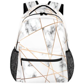 Backpacks Boys Girls, Abstract Marble Stone Geometric Lightweight School Backpack Laptop College Bookbag, Travel Casual Daypack, Hiking Camping Computer Rucksack