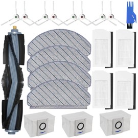 Accessories for ECOVACS DEEBOT T10 Plus Robot Vacuum Cleaner, T10 Plus Replacement 21 Pcs, 1 Main Brush, 4 HEPA Filters, 3 Dust Bags,4 Mop Pads,8 Side Brushes Accessories Kit