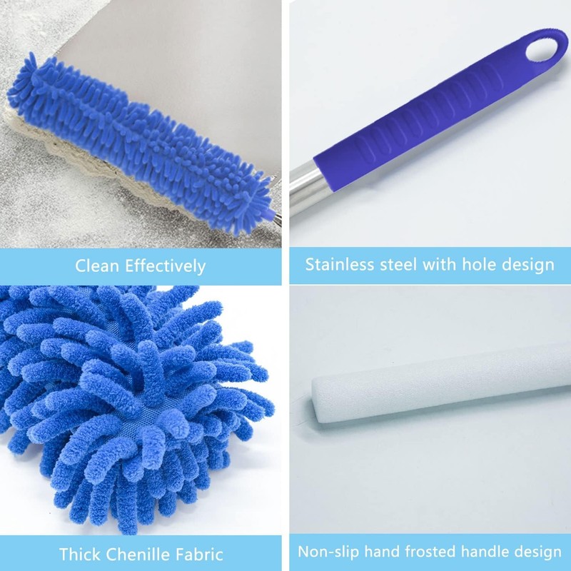 Cobweb Duster with Extension Pole, Washable Cleaning Duster Kit with