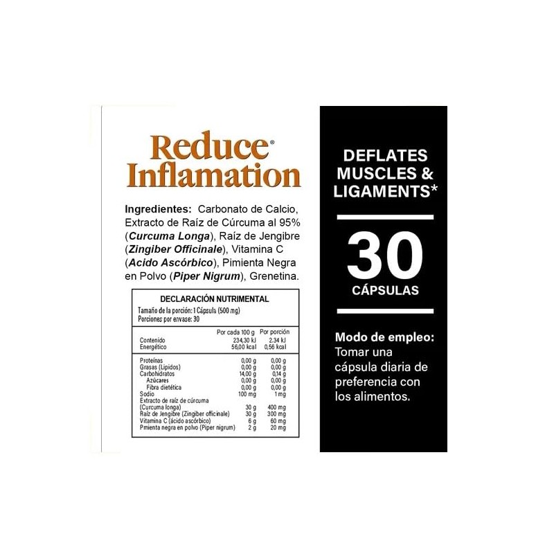 Naturelab Reduce Inflamación Abdominal Reduce Inflmation Con Cúrcuma Sabor Sin